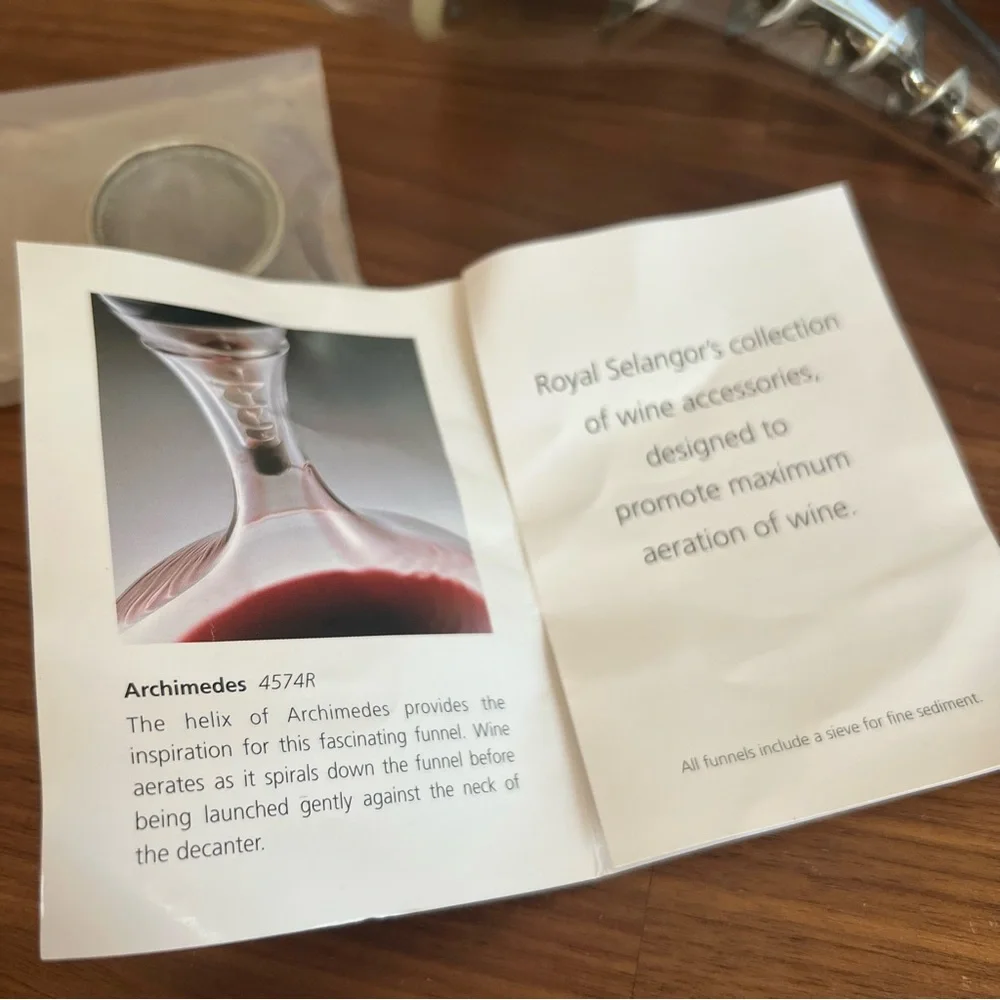 NIB Royal Selangor Archimedes Wine Aerator Funnel